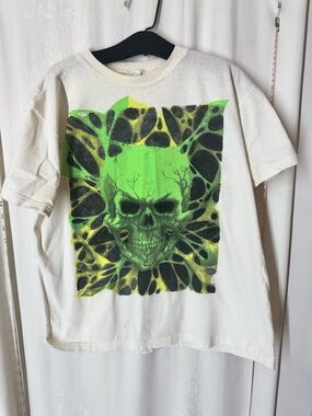 Vintage Neon Green Skull T
